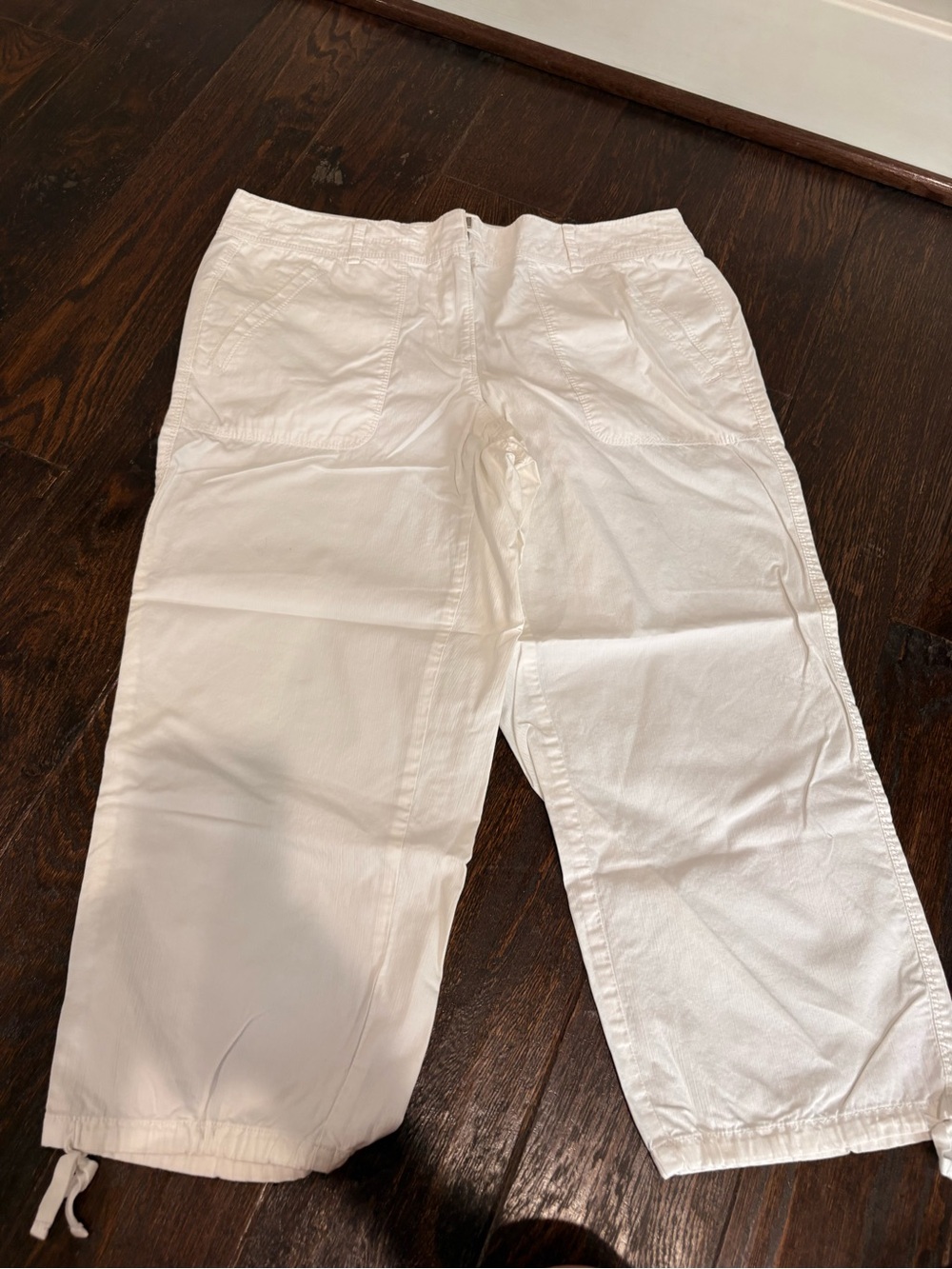 LOFT White Cargo Drawstring Pants